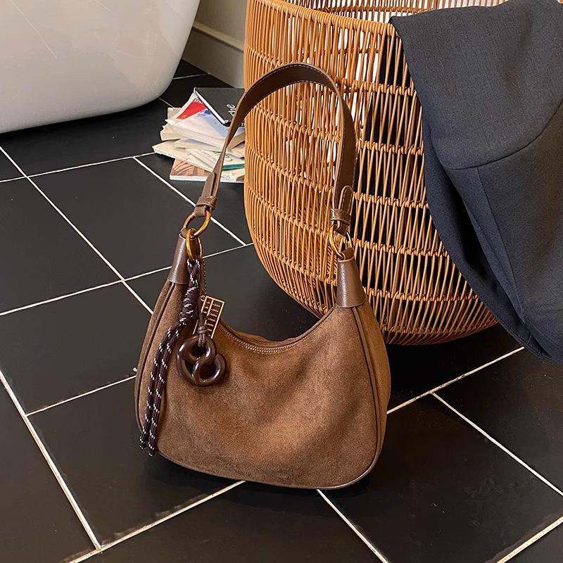 Customer Order Niche Retro Suede Bag Women's 2025 New Versatile Exquisite One-shoulder Underarm Carry Women's Messenger Bag