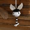 Outdoor Halloween Decoration Jingle Bell Ornament, Gothic Bull Skull/Angel Wings Hanging for Tree, Party Home Decor Decorative