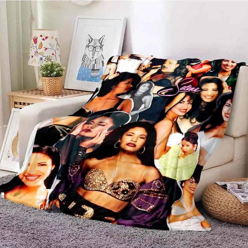 Selena Quintanilla Sakura Beauty Blankets Fleece Textile Decor Multifunction Soft Throw Blankets for Sofa Outdoor Quilt