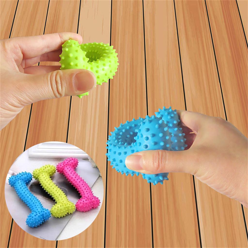 1Pc Large Small Puppy Dogs Toys Soft Rubber Bite-resistance Bone Shape Teeth Cleaning Chew Training Toys Pet Supplies 2 Sizes