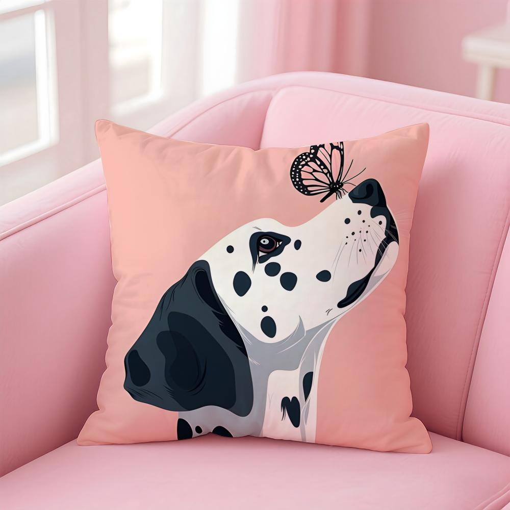 

DDalmatian Cushion Cover Pillowcase Short Plush Invisible zipper Room Sofa Cushion Cover 30X30cm