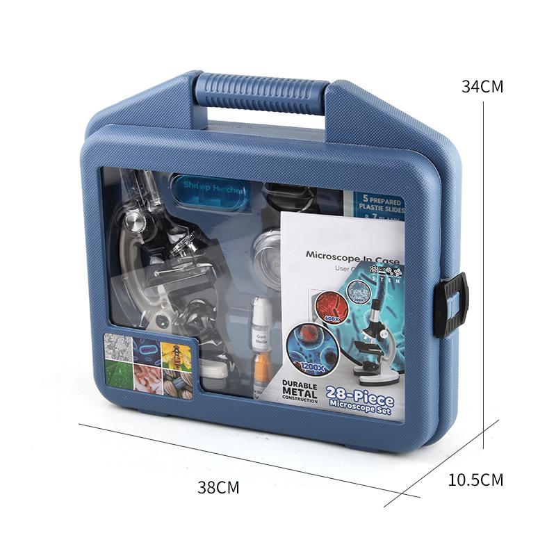 Children'S Metal Microscope 1200 Times Magnification Goggles, Primary School Students Science Laboratory Toys