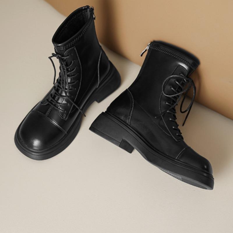 

Модные женские ботильоны на шнуровке на каблуке, элегантные кожаные зимние ботинки 2025, новые классические зимние ботинки, модная снежная обувь для платья, Chaussures Femme 40