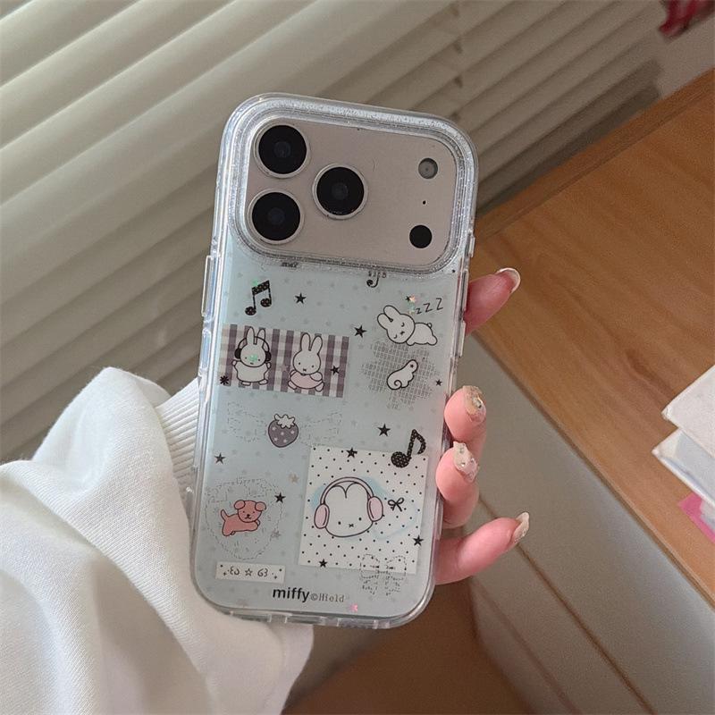 

Retro Rabbit Collage Headphones Phone Case for iPhone 14/15/16 Pro Max/17 iPhone 17 Pro