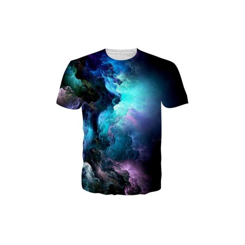 Space Galaxy Skull 3d Print Womens Mens Casual Tshirt Short Sleeve Graphic Tee With Vibrant Design