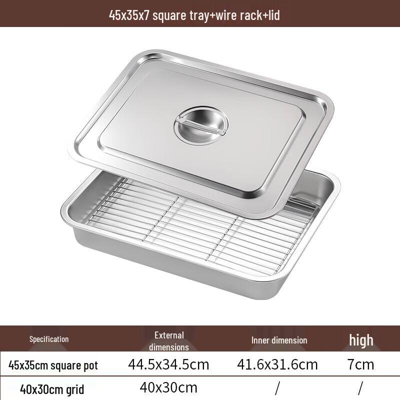Stainless Steel Draining & Roasting Tray Set with Lid