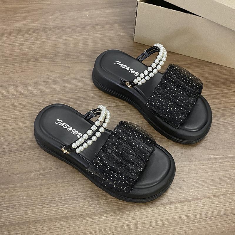 Stepping on Shit Hausschuhe Damen Sommerkleidung 2025 neue Internet-Promi-Sandalen Plattform vielseitige zweiteilige rutschfeste Sandalen