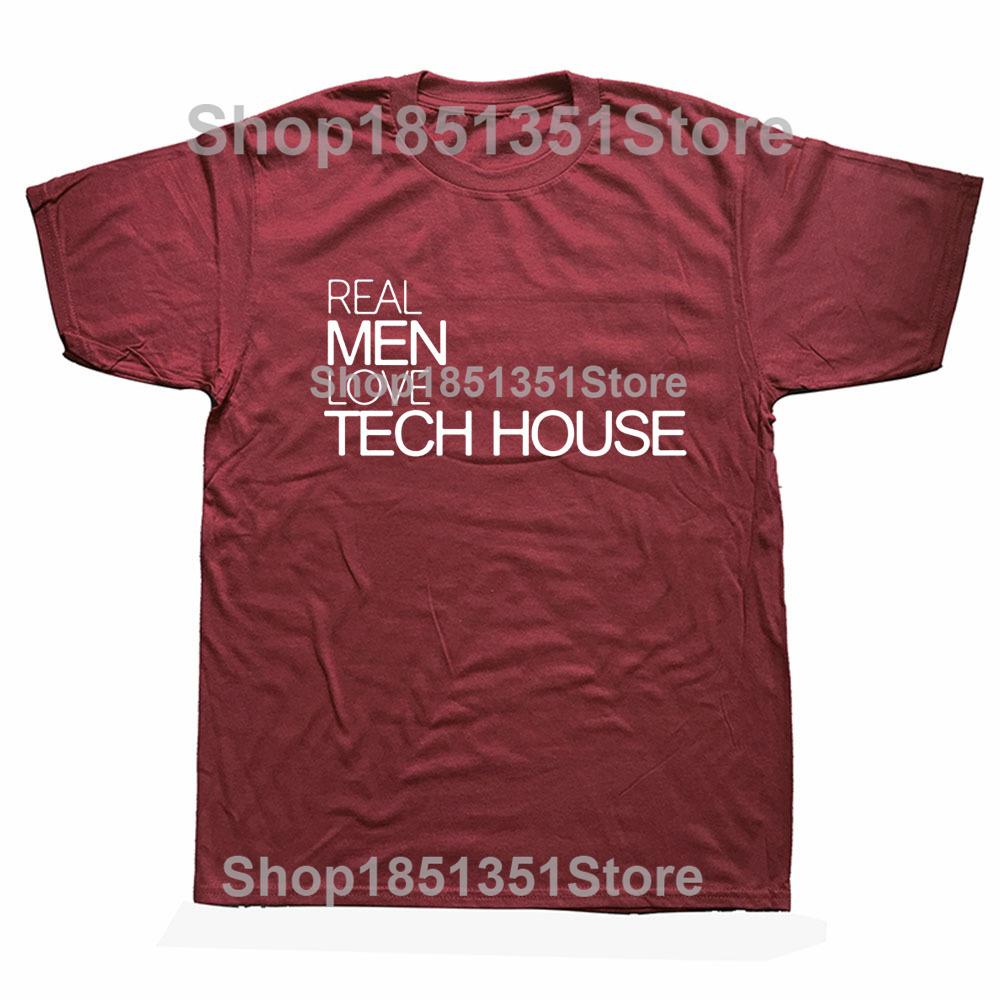 Real Men Love Tech House Music T Shirt MenS Summer Style Fashion Short Sleeve Men I Love House Music DJ Tshirts 4XL
