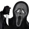 Halloween New Ghost Face Mask COS Costume Party Props with Rhinestones Screaming Mask