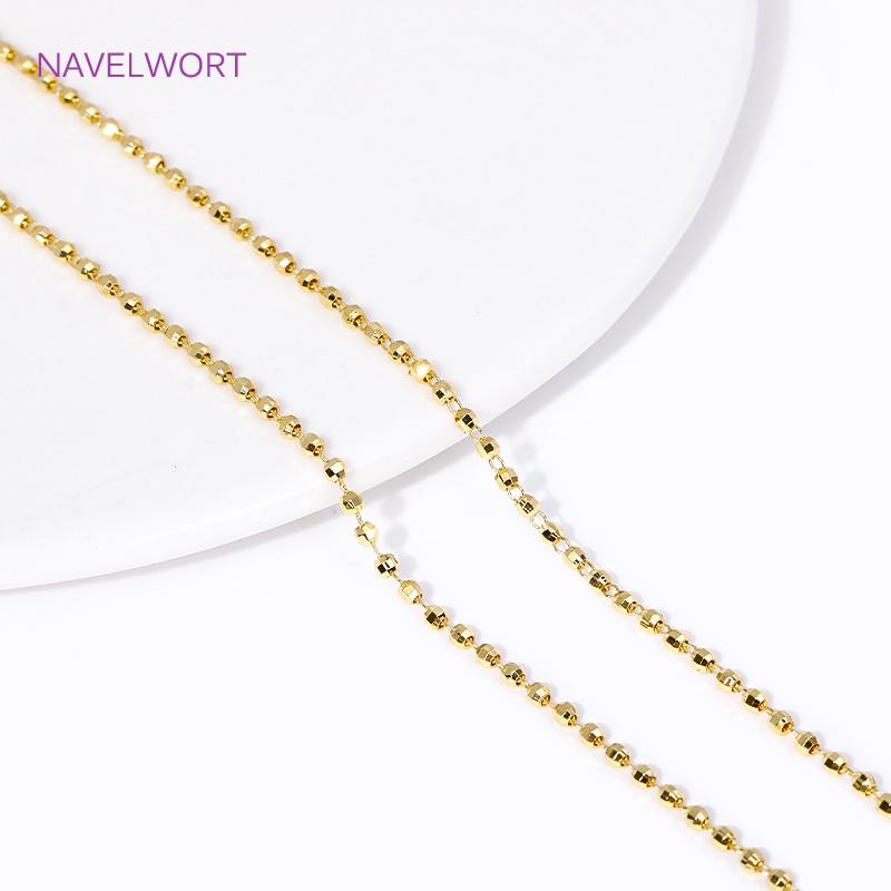 DIY Jewelry Making Chains 18K Gold Plated Brass Beads Chain 2mm Ball Chain For Bracelet Necklace Making Accessories Wholesale