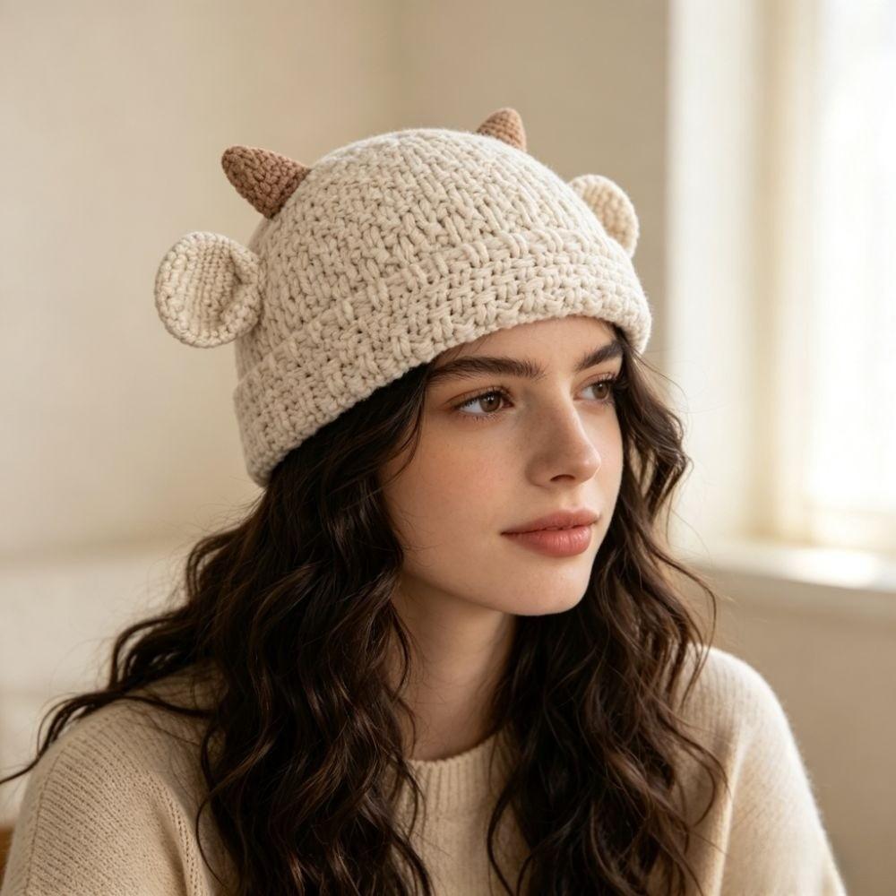 Keeping Warm Pullover Hat Cute Ear Women's Hat Cute Beanies Cap Winter