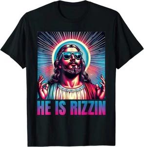 He Is Rizzin Jesus Easter Funny Christian Meme Graphic T Shirt 3XL