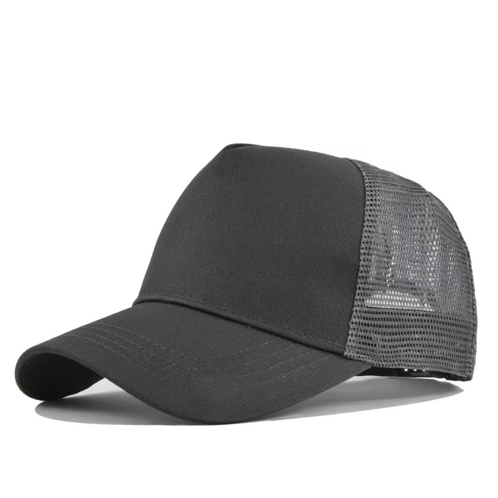 Fashion 5 Panels Baseball Cap Solid Color Mesh Cap Breathable Sun Hats