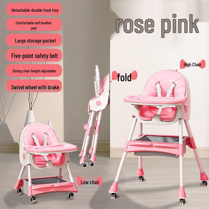 Multifunctional Foldable Baby High Chair: Portable, Rocking, and Dining Chair for Growing Children
