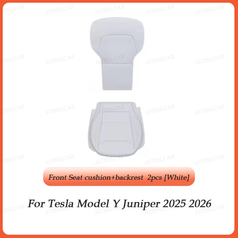 AABLU1 For Tesla Car Cushion Nappa Leather Breathable Non-slip Car Seat High Rebound Pad Seat Cushion Four Seasons Universal Auto Seat