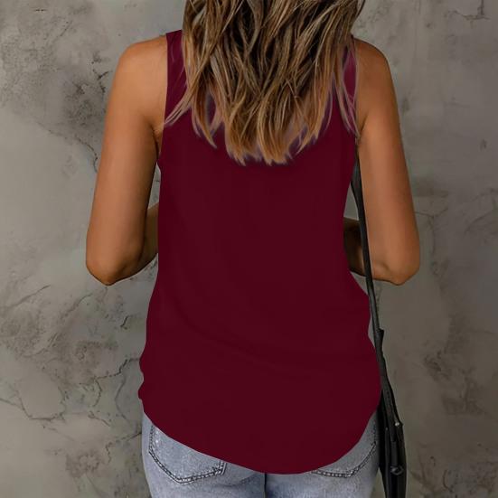 Women Vest Soft Breathable Fabric Sleeveless V-Neck Tops Loose Fit Pure Color Mesh Splicing Casual Tops Summer Work Party Wear
