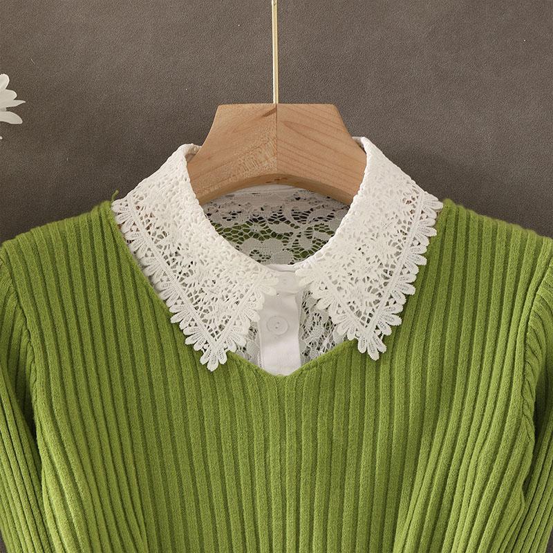 New Fake Collar Shirt Women White Lapel Ruffles Stand False Collar Woman Girls Detachable Collar Lace Removable Half Shirt