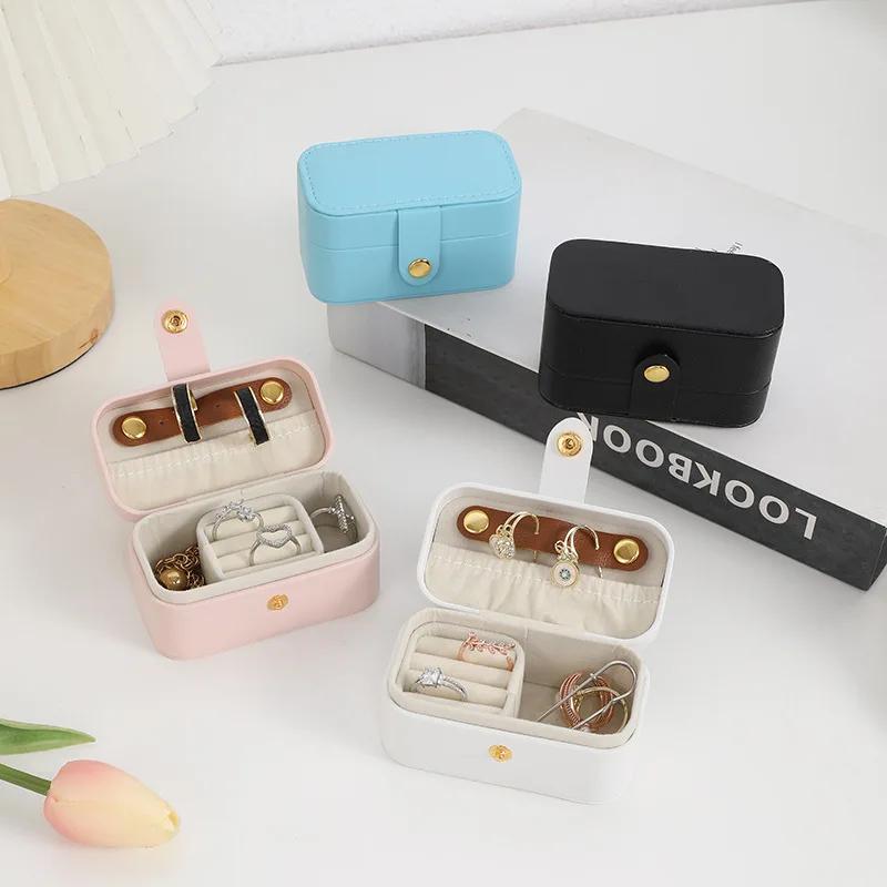Jewelry Box Portable and Compact Business Travel Storage Box Exquisite Travel Double Layer Desktop Jewelry Box