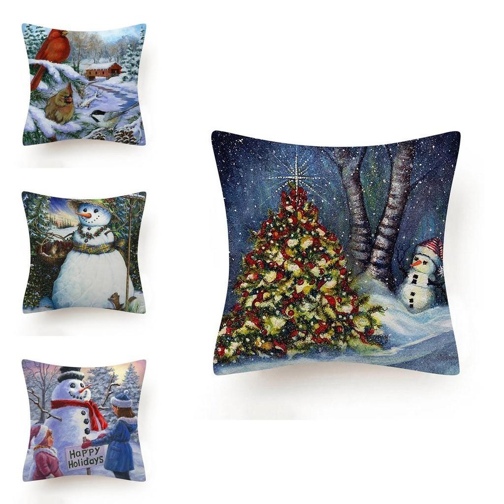 Stylish And Unique Christmas Snowman Pillow Case Perfect For Holiday Home Decor