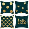 New Pillow Cover Lamp Luxury Series Alphabet Green Printed Pillow Home Sofa Cushion Cover Premium Durable Quality
