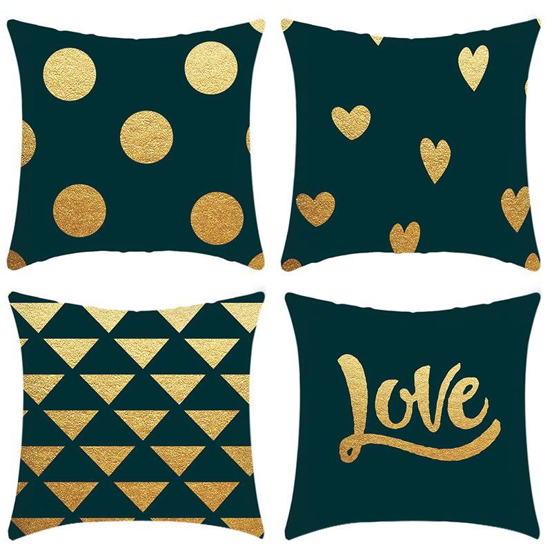 

New Pillowcase Light Luxury Series Alphabet Green Printed Pillow Home Sofa Cushion Cover 45 * 45Cm pillowcase