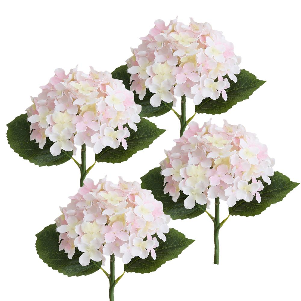 4pcs Hydrangea Artificial Flowers, 14In Realistic Hydrangea Flowers Bouquet Hydrangea Flowers Wedding Party Office Home Decor