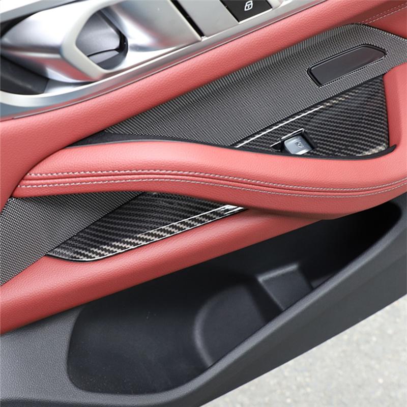 Authentic For BMW 4 Series G26   Car Window Glass Lift Switch Button Panel Frame Cover Trim Replacement Parts (ABS Carbo
