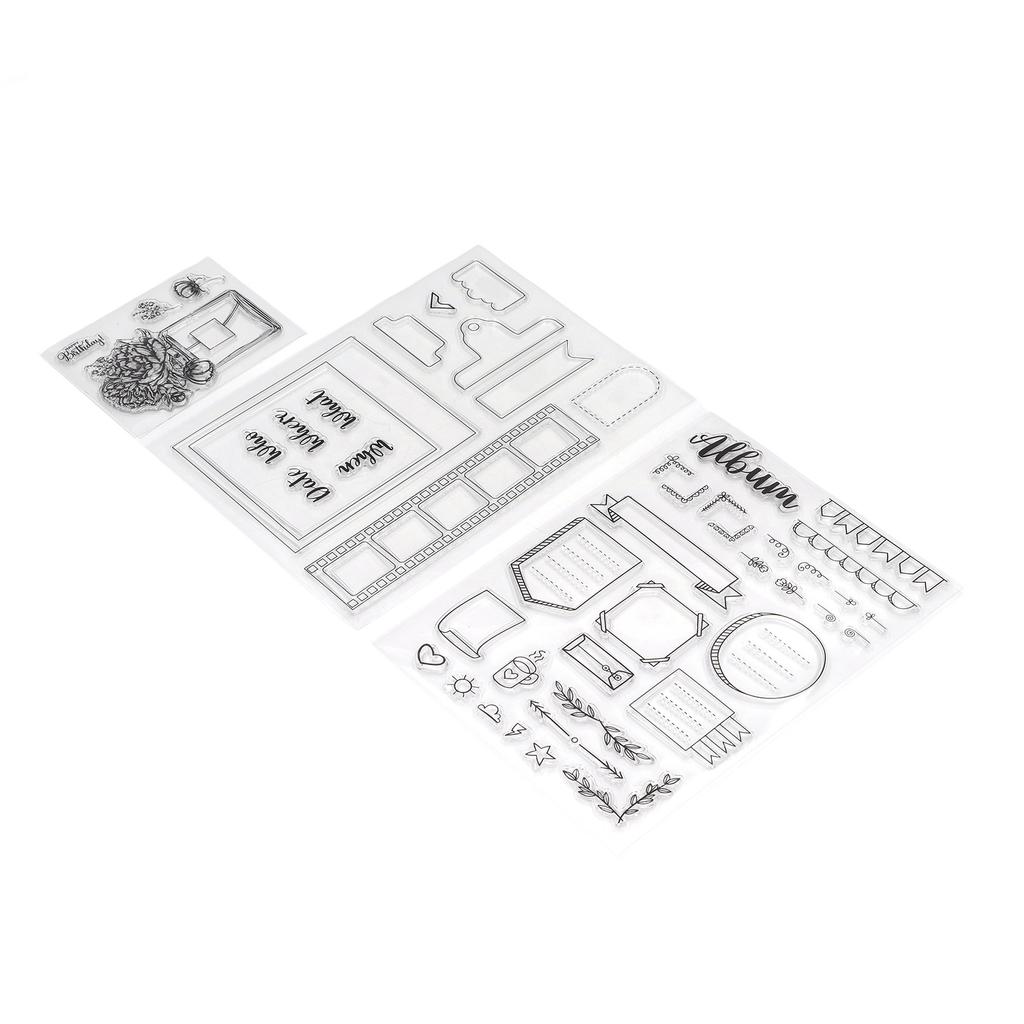 3pcs Clear Stamps DIY Interesting Durable Reusable TPR Material Transparent Appearance Embossing Scrapbooking Tool