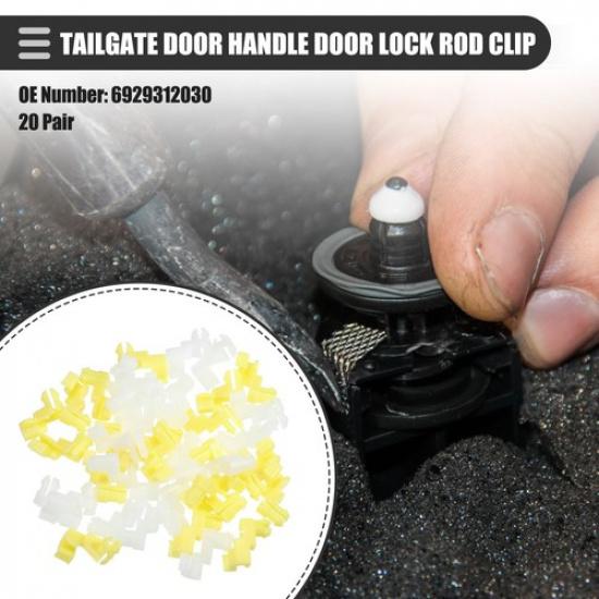 20Pair Tailgate Door Handle Door Lock Rod Clip for Toyota No.6929312030 White