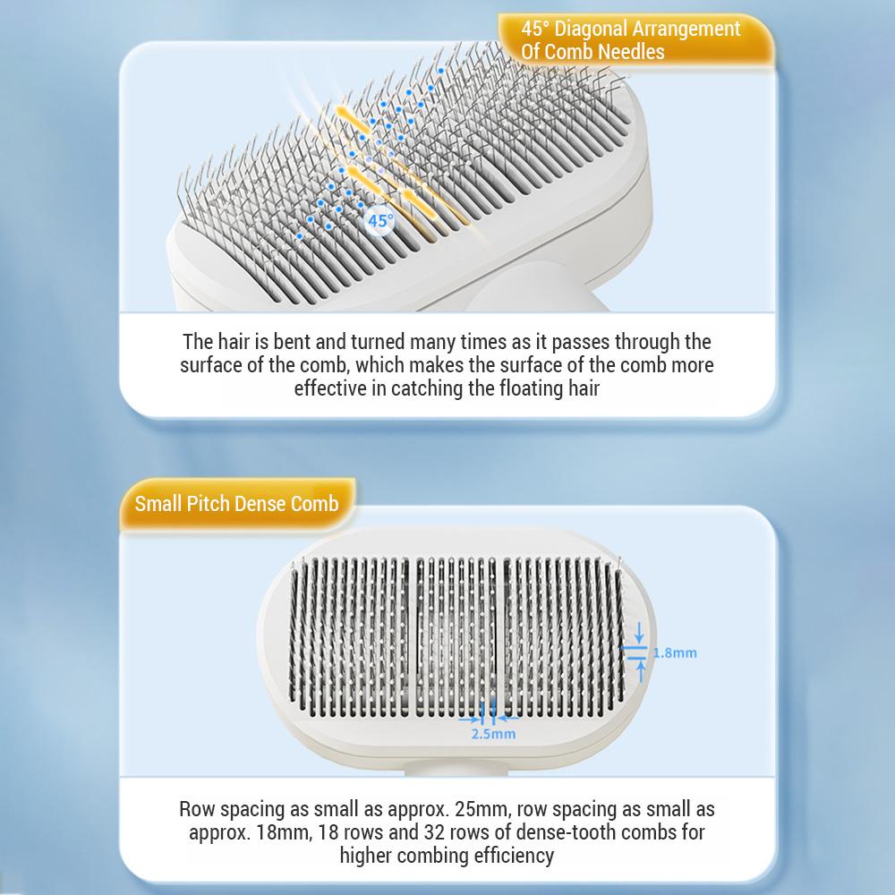 Pet Air Cushion Self-Cleaning Comb  Standard Model Cat Brush  Cat Hair Brush  One-click