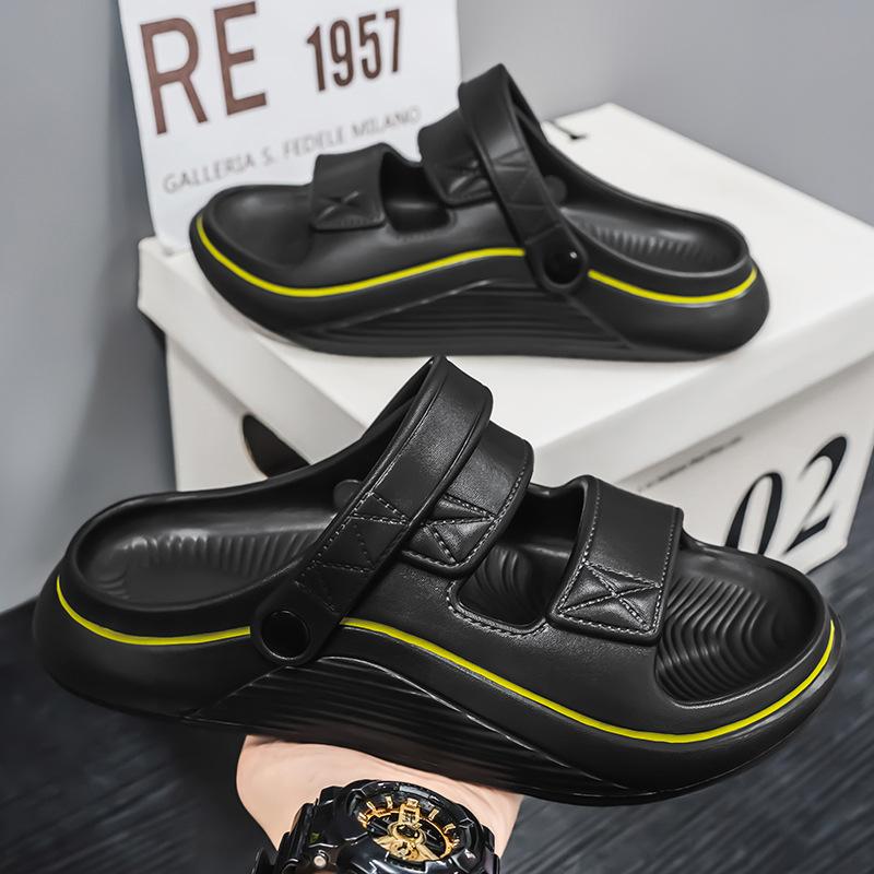 Summer open-toed breathable fashion stepping on shit slippers outdoor sports casual cool slippers large size couple beach shoes