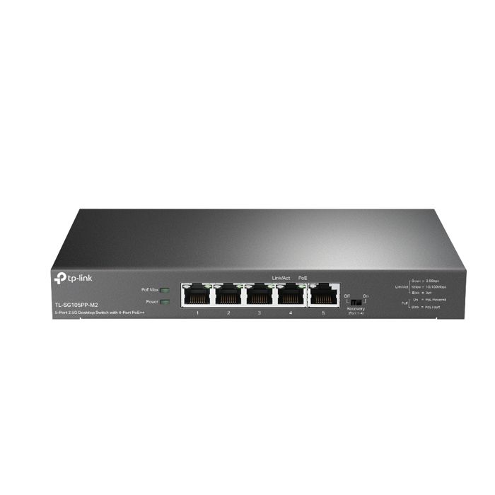 Switch TP-LINK TL-SG105PP-M2 - 5 Ports Gigabit Ethernet Unmanaged with PoE Power Supply