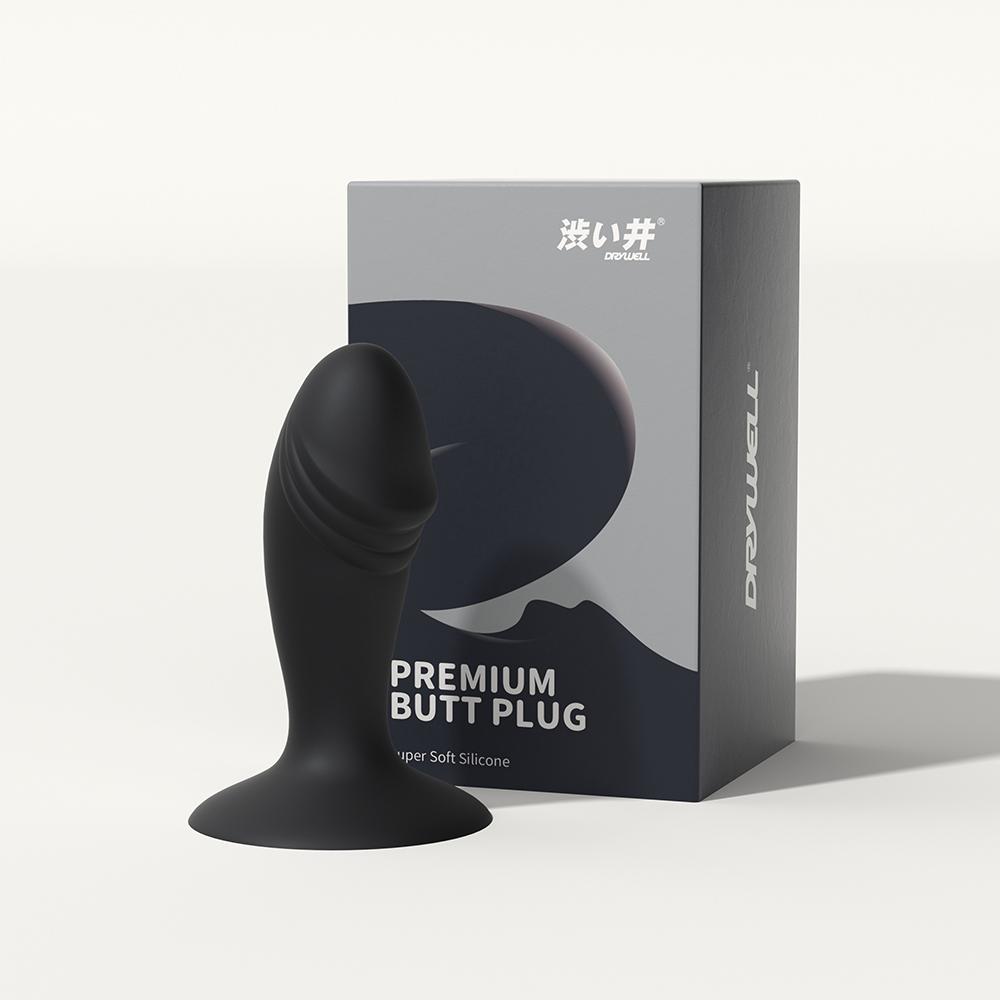 DRYWELL Premium Silicone Anal Butt Plug Секс-іграшки Анальний секс-тренажер для початківців чоловіків, жінок, пар, чорні заглушки для фалоімітатора