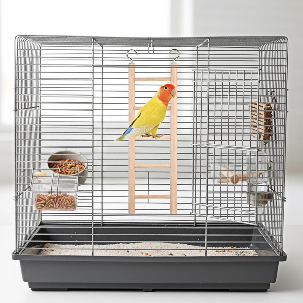 Bird Ladder for Cage, 3 PCS Bird Cage Ladder Wooden Hanging Parrot Wood Step Parakeet Ladders Climbing Small Wooden Ladders for Birds Parakeets
