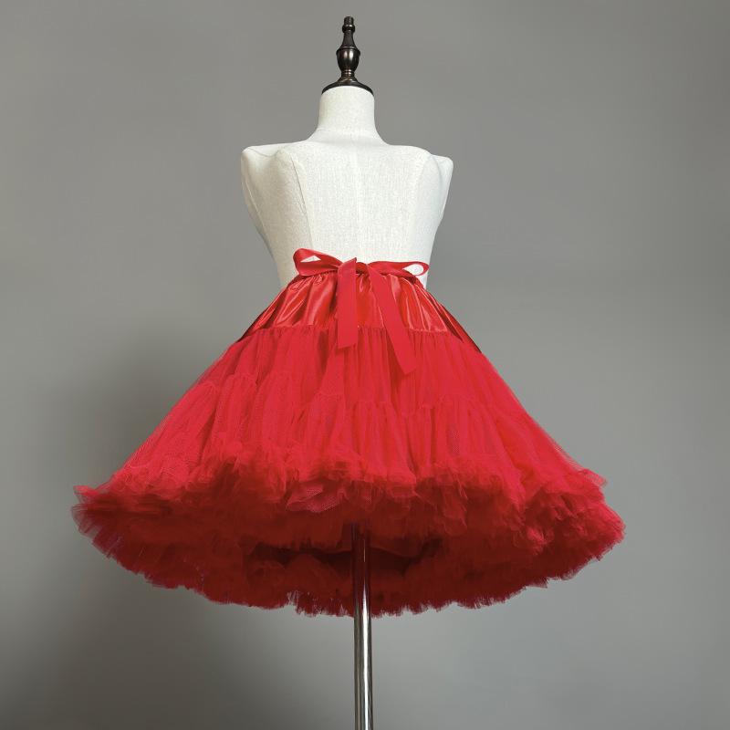 Black Lolita Cloud Petticoat: 45cm Halloween Devil Soft Girl Puffy Skirt