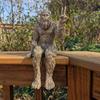 Bigfoot Peace Sign Decorative Sasquatch Yeti Statue  Gorilla Figurine Indoor Outdoor Sculpture for Patio Deck Home Office