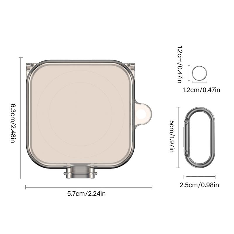 Clear Flexible Case with Carabiner Protector Cover for Rings Charger Shell Dustproof Charging Case Cover