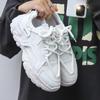 New Summer Men's Shoes Breathable Mesh Sports Sneakers Trendy Versatile Thick Base White Casual Shoes For Elderly Men