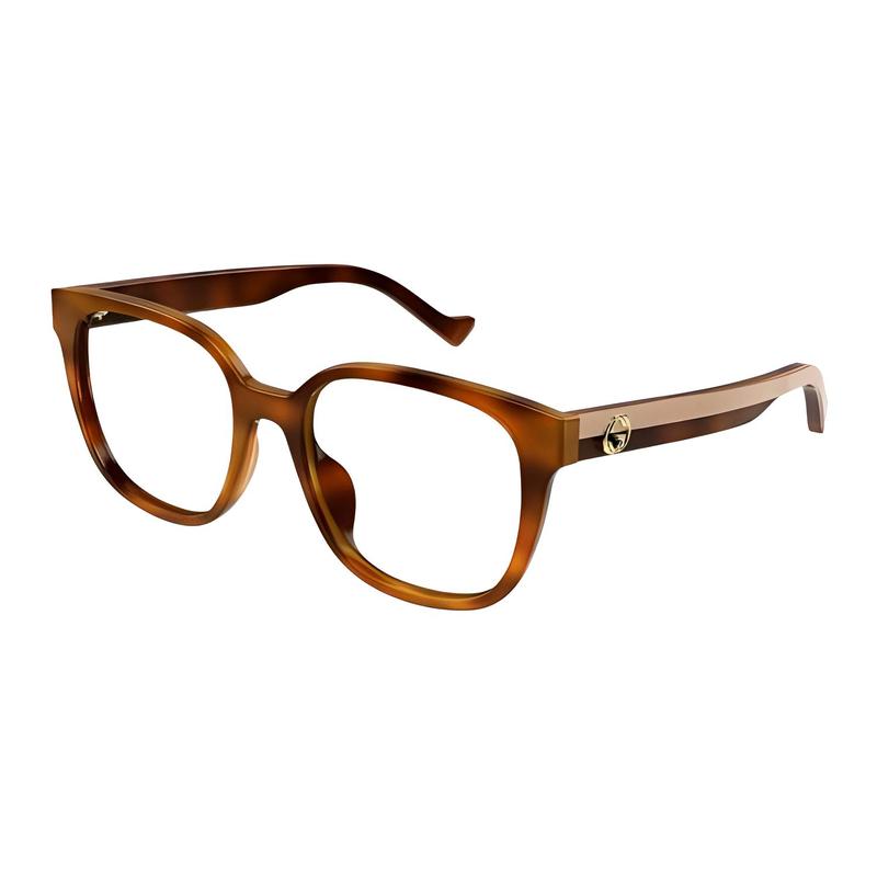 Gucci Logo temples, irregular optical frames, women s brown Brown 54 dust bag + glasses case (random color)