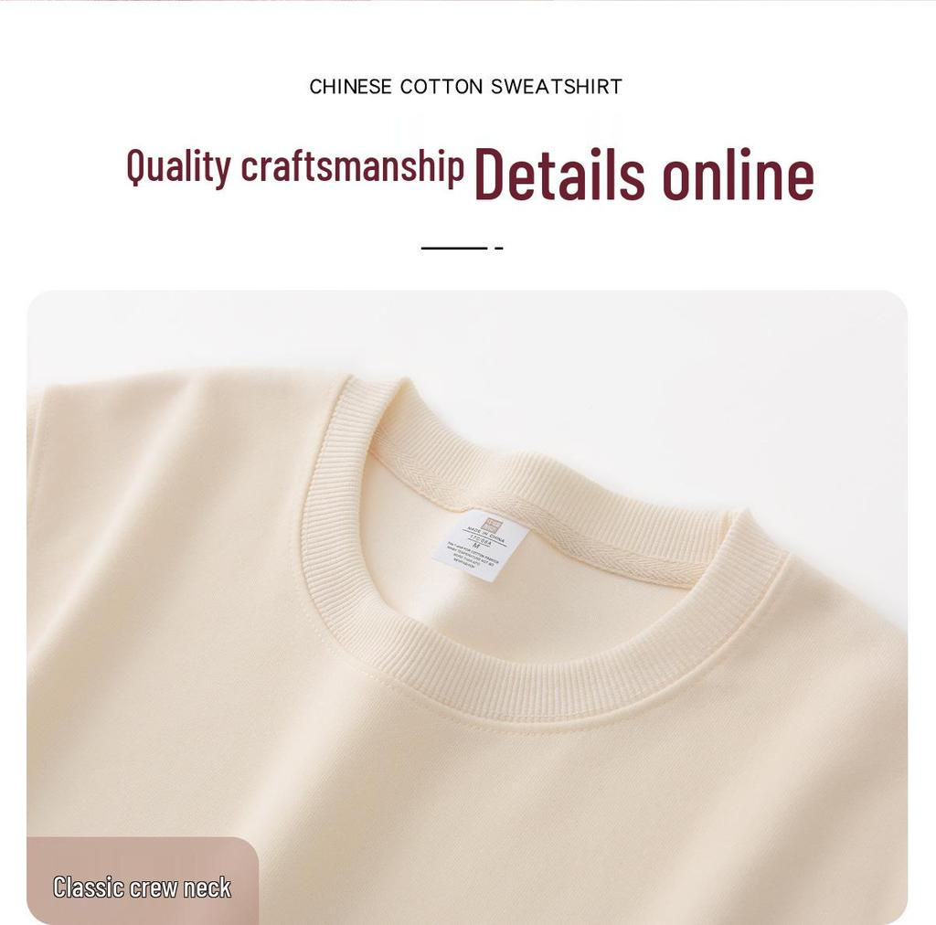 Unisex Korean Style Crewneck Sweatshirt: Casual, Classic, Minimalist, Loose Fit.