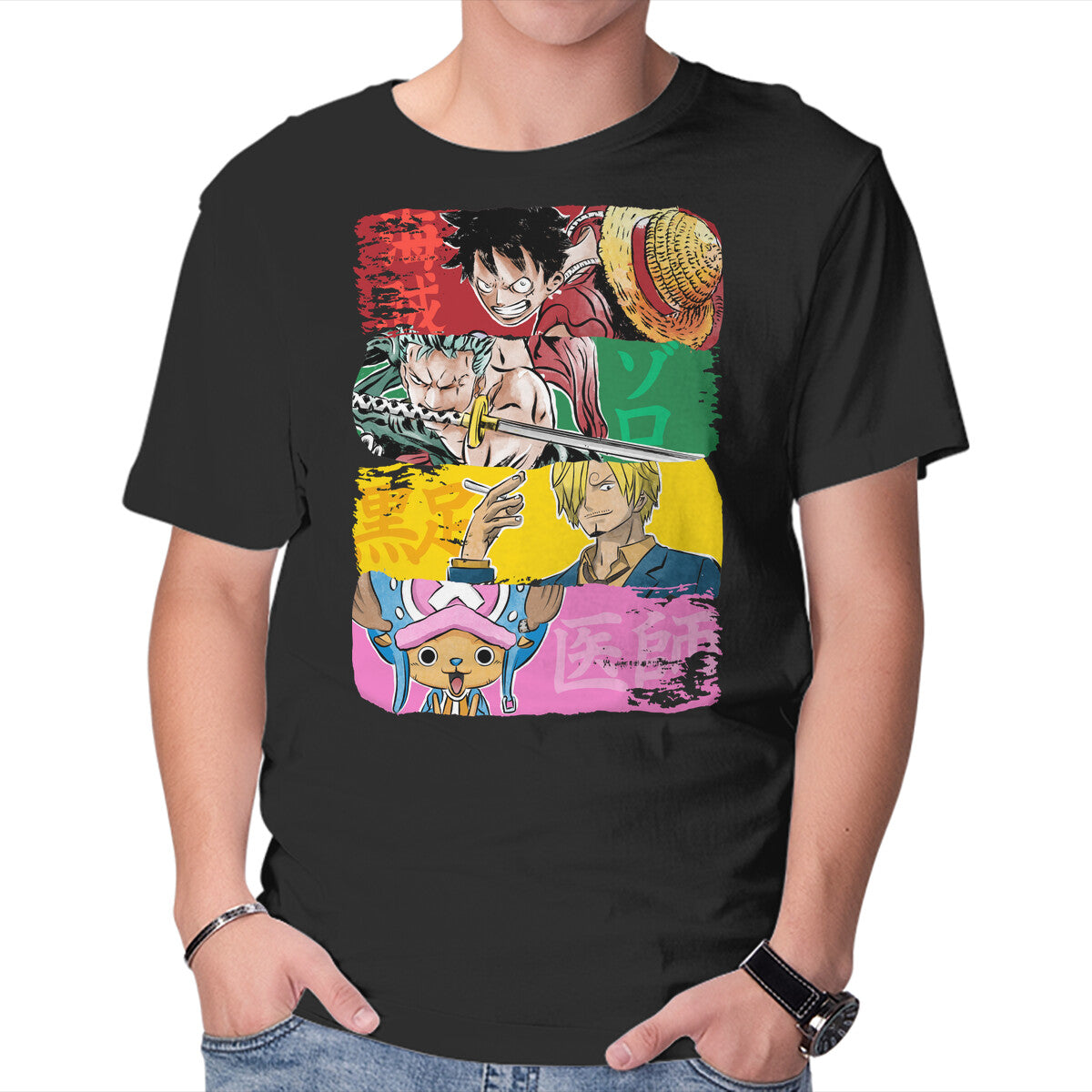 Unisex Crew Neck T-Shirt Pirate Brushstrokes Graphic Short Sleeve Casual Tee S