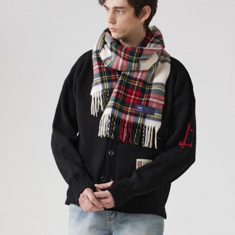 ABRAHAM MOON Merino Wool Shawl Muffler 50cm - Dress Stuart