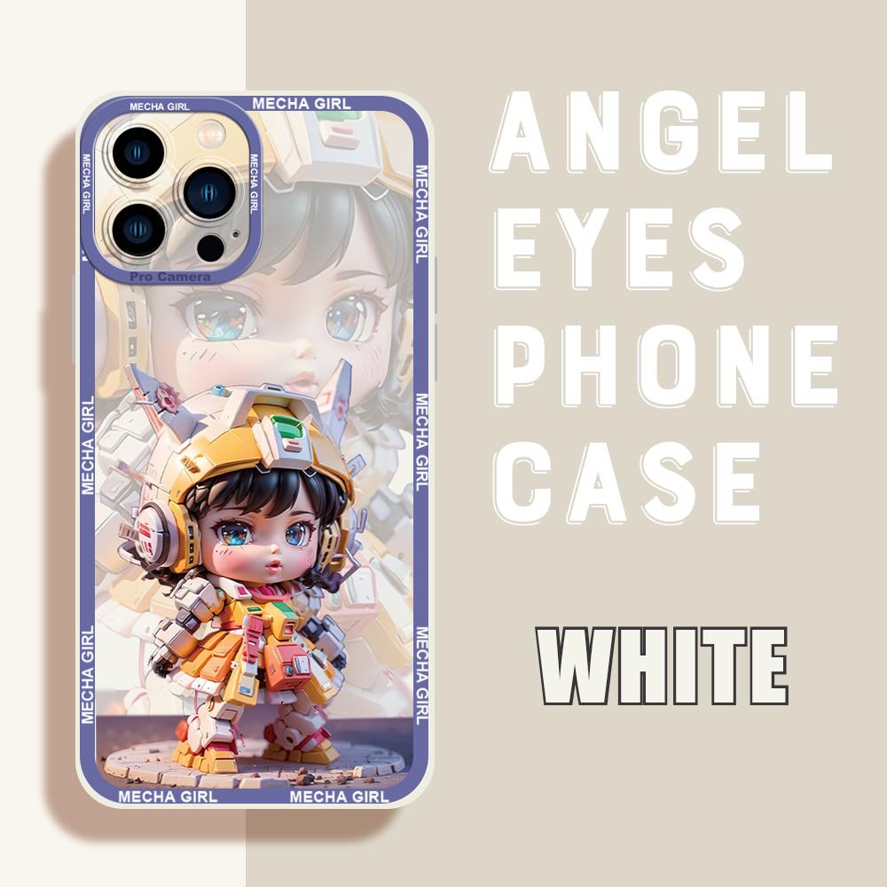 Für iPhone 16 15 14 Pro Max Redmi Note 13 12 Pro Samsung S25 S24 Ultra A13 A14 A15 A16 Niedliches Mecha-Mädchen Design Weiche Vollständiger Objektivschutz Kamera Schutzhülle