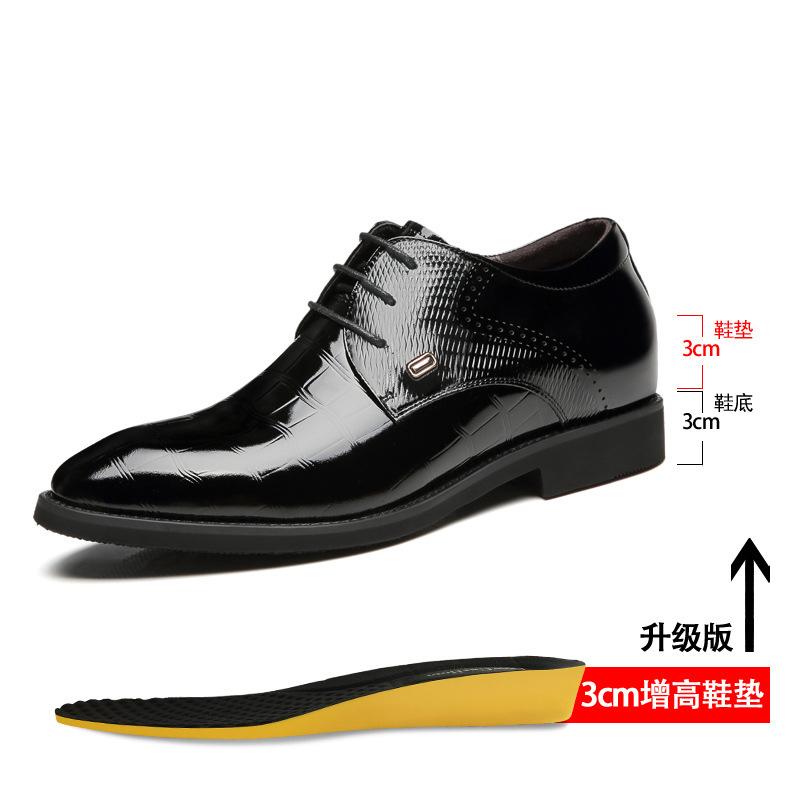 

Height-increasing leather shoes men s 8cm6cm height-increasing youth bright leather embossed business men s shoes groom wedding shoes 43