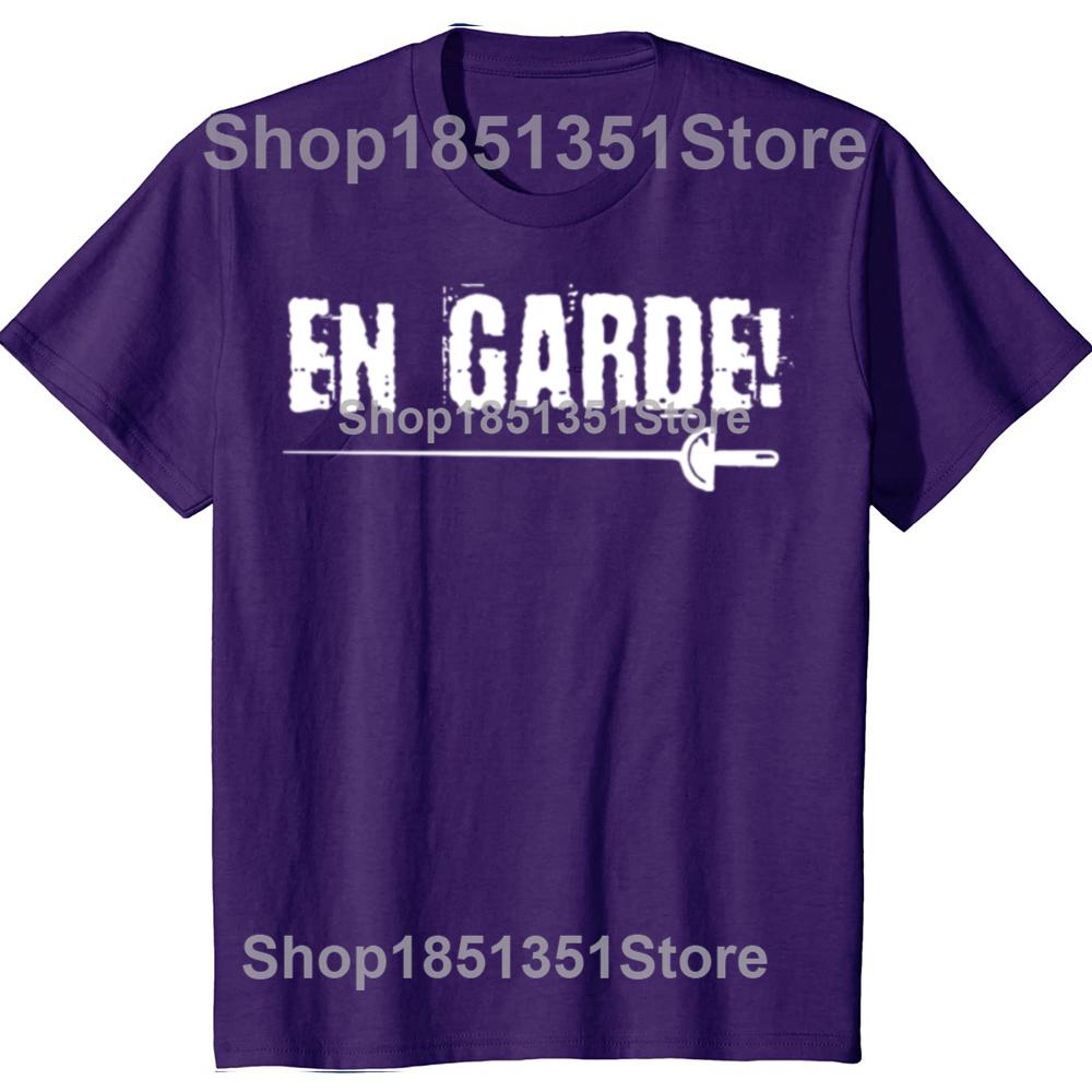 

Funny Fencing En Garde Fencer Gift Tshirts Men Womens Fashion Casual Tshirt 100 Cotton Loose Oversized Sports T Shirt 4XL