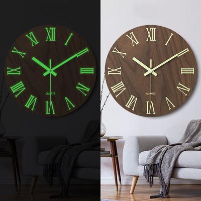 12inch Luminous Wall Quartz Clock With Silent Night Light Nordic Home Bedroom