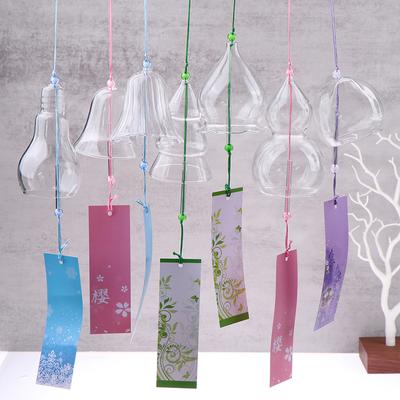 Transparentes Glas-Windspiel, Fenster-Windglocke zum Aufhängen, Gartendekoration für draußen, Gartenglocken, japanische Raumdekoration, DIY-Handwerk