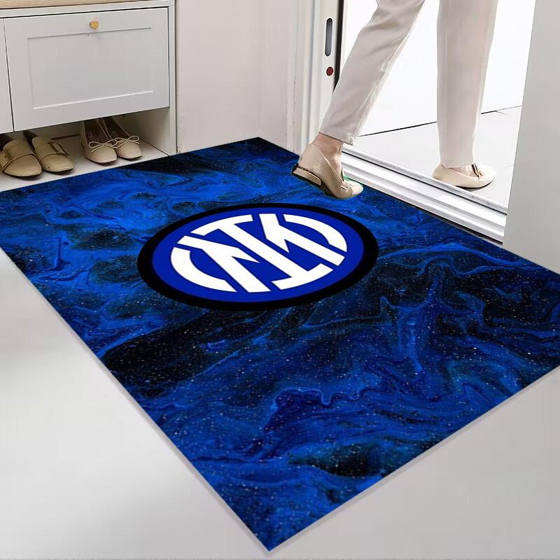 Inter Milan Emblem Dynamic Background Carpet Printing Living Room and Bedroom Mats Dormitory Decoration Protective Pad Art