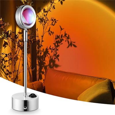Lampada Proiettore Tramonto Arcobaleno Luci Notturne a LED per Atmosfera Lampada da Tavolo Proiettore Sole per Decorazione da Parete Sfondo Camera da Letto Domestica
