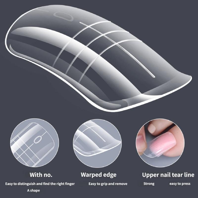 Quick Extension Nail Molds Featuring Measurement Scale Gel Nail and Toenails Extension 150pcs for Manicures Pedicures
